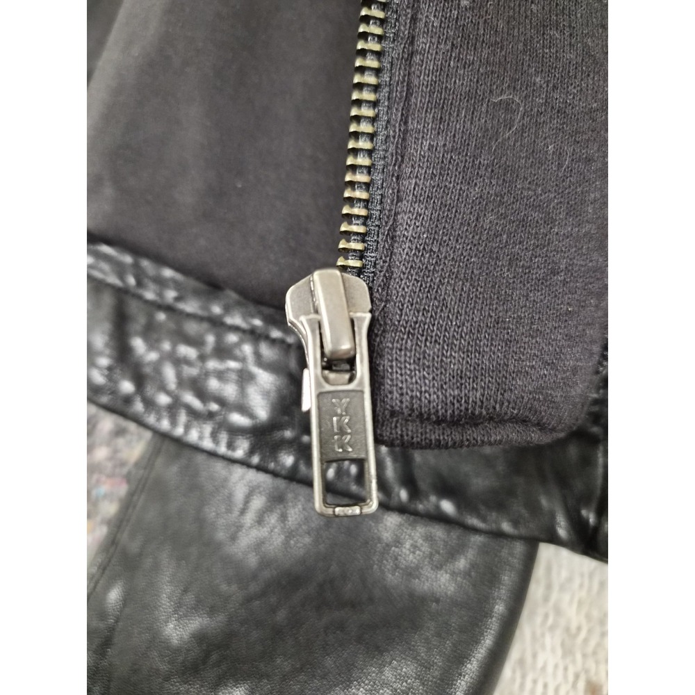 Caslon 100% Leather Moto Jacket With Removable hoodie In Black size S - Picture 12 of 16